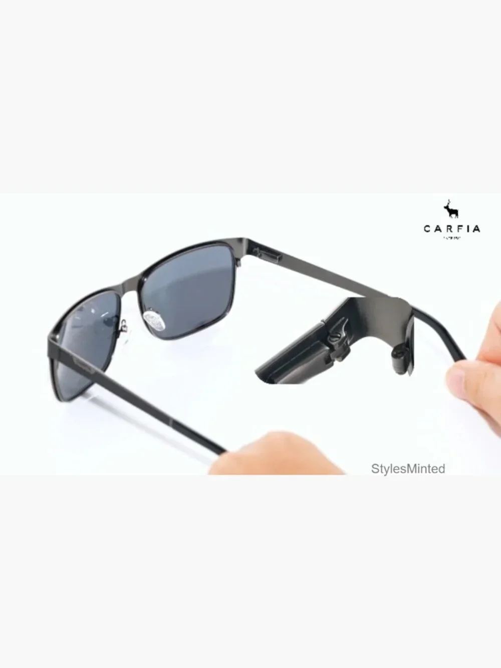 Metal Polarized Sunglasses UV400 Protection Spring Hinge Grid Temple